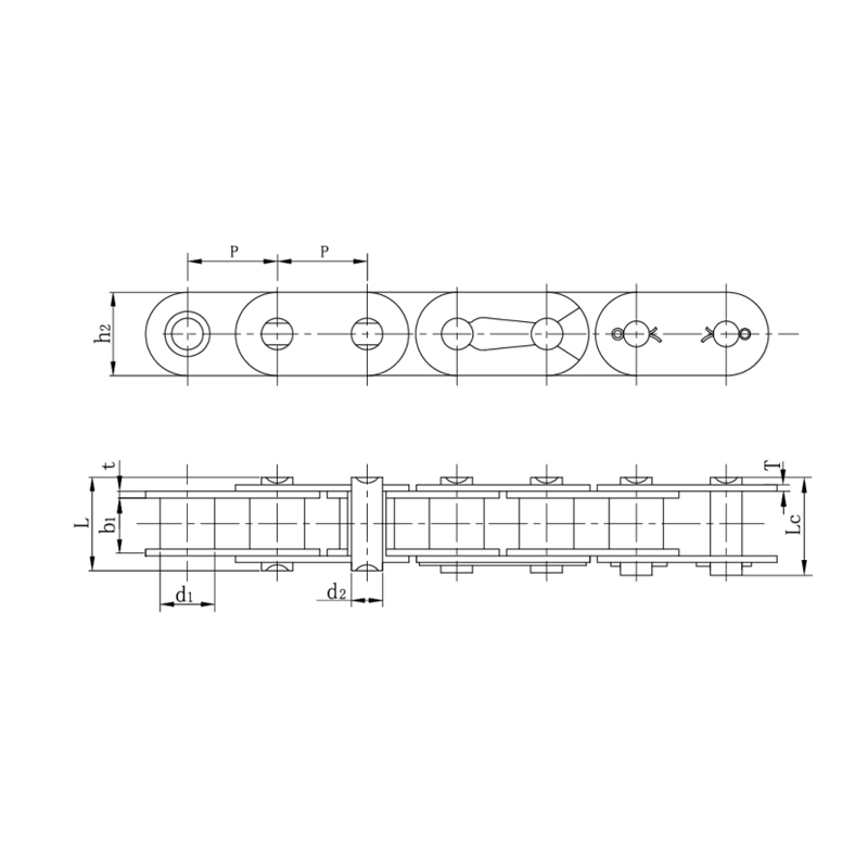 سلاسل الأسطوانة مع لوحة جانبية مستقيمة (سلسلة)