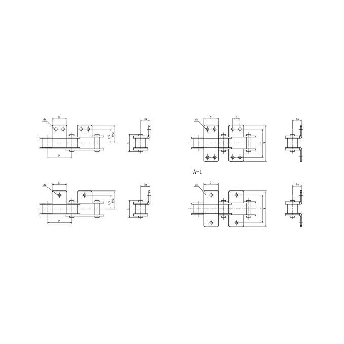 مرفقات سلاسل الناقل ذات الملعب المزدوج