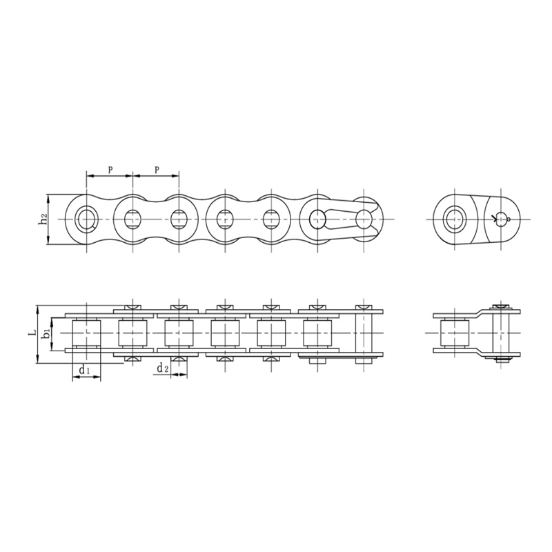 سلاسل بكرات دقيقة من الفولاذ المقاوم للصدأ ذات درجة قصيرة