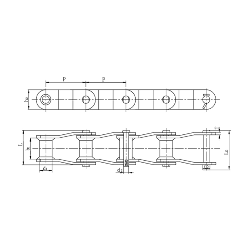 سلاسل مطحنة الارتباط المرفقة من النوع الفولاذي الملحومة